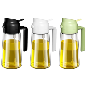 Double Use Glass Oil And Pour Bottle With Leak proof Seal For Healthy Cooking Kitchen Essential