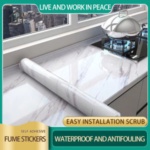 5M Kitchen Oil Proof Sticker Marble Wallpaper Waterproof Sticker
