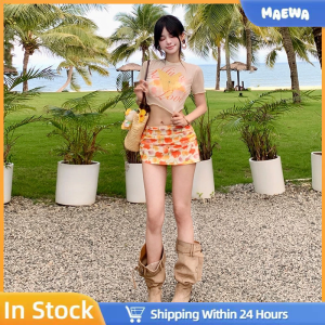 Swimsuit women 4in1 skirt style cover up bikini 4-piece set split body slimming beach vacation