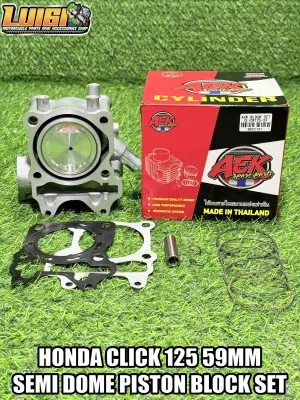 AEK HONDA CLICK 125 59MM SEMI DOME PISTON CYLINDER BLOCK SET 100% THAILAND MADE