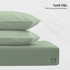 Bộ Ga Gối 4 Món Cotton Satin Size 1m6x2m và 1m8x2m Trơn Nhiều Màu AOICONCEPT cao cấp Hàn Quốc Êm Ái Thoáng Mát