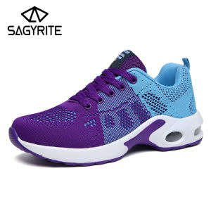 SAGYRITE Sneakers for Women on Sale 2021 New Mesh Shoes for Women Large Size 35-42 Knitted Pu Air Cushion Women Shoes 4 Colors
