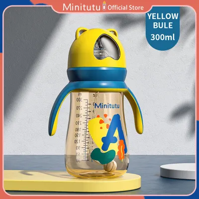 Minitutu Botol Susu Untuk Bayi PP Bahan Cocok Untuk 6+ Bulan 240ml 300ml Dengan Sedotan dan Sippy BPA Free