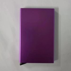 DELIBERATELY60DE8 Aluminum Alloy Credit Card Holder Anti-ic Automatic RFID Card Case Portable Anti-theft Wallet ID Card Protector Purse Men