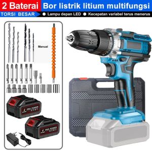 Creatorally Electric Drill 558VF 50Set Multifunctional Lithium Electric Drill With Box 2000RPM Portabel Rechargeable Cordless Impact Drill Set Power Tool EU