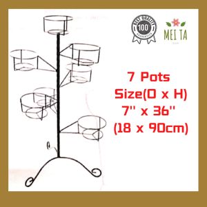 7 Pots Kaki Pasu Besi Bunga Flower pot rack stand Iron 花盆支架 Gardening rumah home decoration hiasan planter balcony 花盆架子