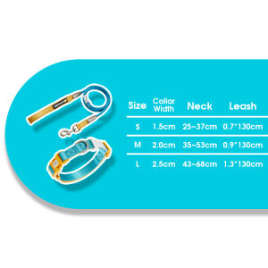 HamshMoc Dog Cat Leash Combo POM Buckle Size Adjuster Anti-Rust D-Ring Tangle-Free Rotator Comfort Grip Polyester Weave