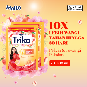[Paket isi 2] Molto Trika Pelicin Dan Pewangi Pakaian Japanese Peach 300ml