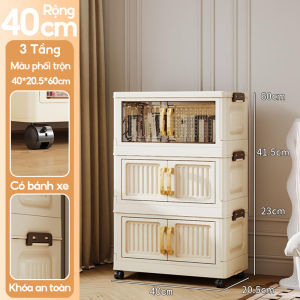 Lifestow Thickened Foldable Storage Cabinet Heavy Duty Space Saver with Wheels for BedroomLiving Room Wardrobe Organisers