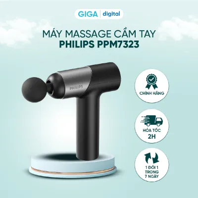 [HCM] Máy Massage cầm tay Philips PPM7323 - 7 cấp độ tùy chỉnh - 6 đầu massage chuyên dụng - BH 24 tháng