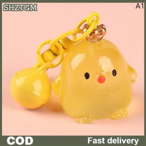 SHZTGM Creative Resin Luminous Crown Chicken Dolls Car KeyChain Bookbag pendant accessories Chicken Toy Gifts