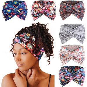 Băng đô cài tóc Tobeffect 7 inch bản rộng dành cho nữ loại lớn dày kiểu khăn turban băng đô phong cách boho phụ kiện tóc chống trượt dùng khi tập yoga hoặc thể thao bộ 6 chiếc.