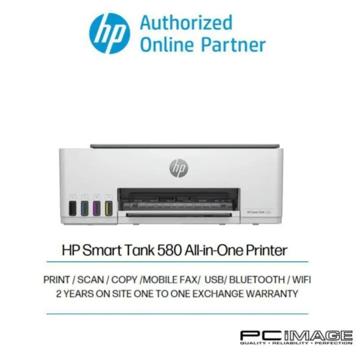 HP Smart Tank 580 A4 Color Inkjet All-In-One Printer Print/Scan/Copy/WiFi/Mobile Fax/Bluetooth