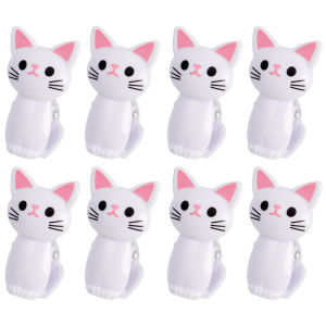 Jepitan Jemuran Baju ที่แขวนซักรีดคลิปพลาสติกรูปแมวน่ารัก8ชิ้นตัวหนีบคลิปหนีบหลากสีที่ใช้ในครัวเรือนที่หนีบปิดผนึกของว่าง