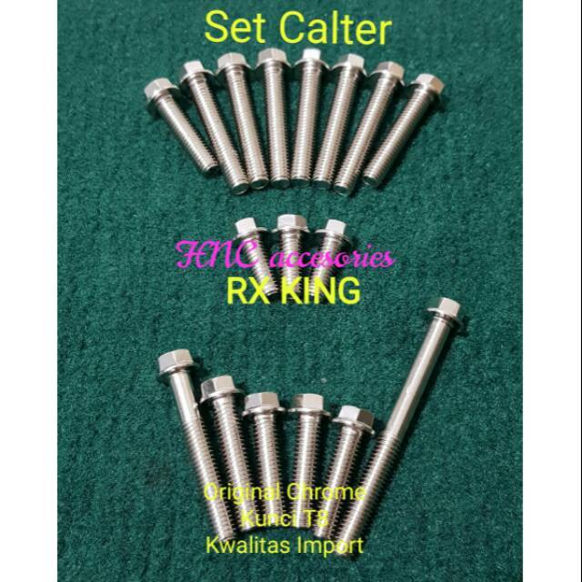 Baut Set Calter RX KING Baut Kunci T8 Baut Original Chrome | Lazada ...