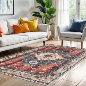 VIKAMA Bohemian Cashmere Wash Back Carpet Moisture-Proof Machine Washable Kitchen Bathroom Floor Mat Porch Mat Home Decor
