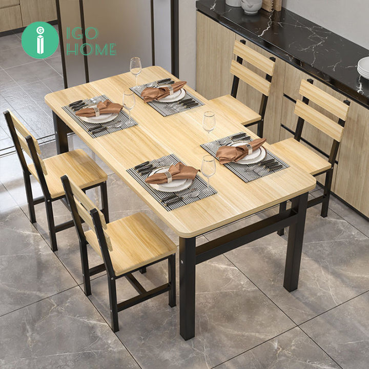IGO Dining Table with 4 Chairs Set for Home Restaurant 4 Seater Dining ...