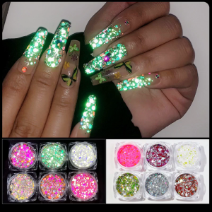 6 Colors Nails Reflective Metallic Nail Art Sequins Sparkling Diamond Nail Nail Art Decorations