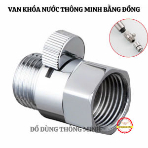 Van khóa nước thông minh bằng đồng thau đầu phi 21mm tặng kèm vòng lọc đầu vòi