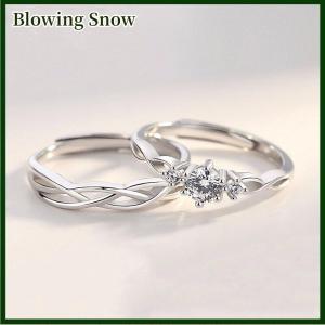 Blowing แหวนคู่รัก1คู่แหวนคริสตัลเพชรหมั้นเครื่องประดับแหวนปรับได้