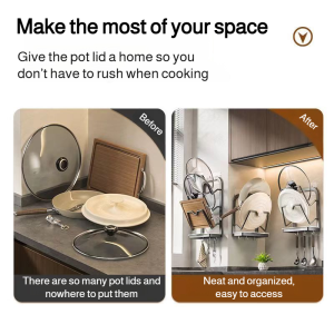 Pot Lid Holder Rack Strong Load-bearing Humanized Design Adaptable to Different Sizes