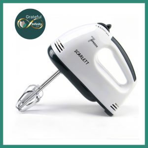 GRATEFUL INFINITY. HIGH QUALITY 7 Speed Electric Hand Mixer with Beaters and Dough Hooks Whisk  Baking  Electric Hand Mixer for Cake Cream Pancake Making Portable Hand Mixer Baking LightweighT