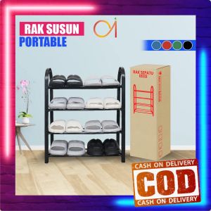 AI-C807 Rak Susun Portable Tempat Sepatu Home Organizer Shoe Rack / Rak Sepatu Sandal 4 Tingkat