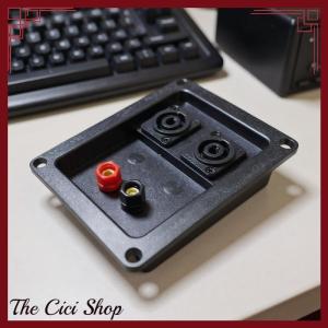 [The Cici Shop] 1Pcs Red Black Wiring Terminal Audio Accessories Cable Clamp 4 6 Hole Audio Speaker Junction Box XLR Socket Connector
