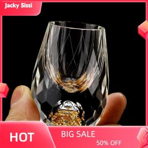 Jacky Luxury Glass Vodka Glass Sake Shochu Glass Bar Liqueur Double Bottom Foil Glass Tea Cup High-end Gifts Hard Liquor
