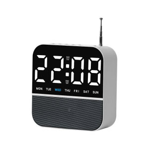 LED Light Radio Digital Table Alarm Clock Dimmable Bedside Desk Lamp Rechargeable With Clock Time Display Bedroom DecorationFast shipping
