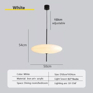 โคมไฟออกแบบจานบินที่ห้อยไฟแบบนอร์ดิกโคมไฟโคมไฟสำหรับห้องนอนในร่มห้องนั่งเล่นบาร์คาเฟ่สำนักงานโคมไฟระย้าตกแต่งบ้านที่เรียบง่าย