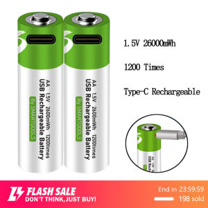 [🇵🇭 Stock&COD] 2pcs/1pair Rechargeable Battery With Charger AA AAA Battery 2600mwh Lithium Chargeable Type C Battery Li-polymer USB Batteries For Camera Flashlight Toy Remote MP3