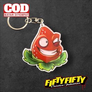 Gantungan Kunci Karakter STRAWBURST Plants Vs Zombies Keychain Bahan Akrilik