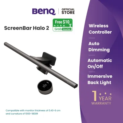 [New] BenQ ScreenBar Halo 2 | Monitor Light | Wireless Control | Auto Dimming & Auto On/Off | Back Light | Desk Lamp | 3 Light Modes