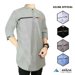 Baju Koko Pria Dewasa Kurta Pakistan Premium Kain Katun Oxford Lengan ¾