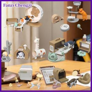 Fanzi 1 bộ micro cảnh quan Dollhouse Mô hình cây mèo scratcher deccoration phụ kiện đồ chơi mini mèo trang trí