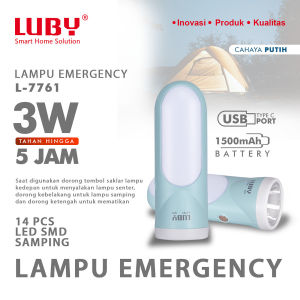 Luby Senter Tangan Lampu Emergency / Emergency Light  L-7761 3W +14 LED SMD Cahaya PUTIH