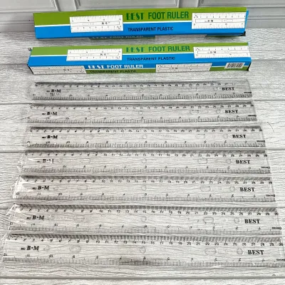 SELUSIN ( 12 PCS ) Penggaris Plastik Mika 30 Cm