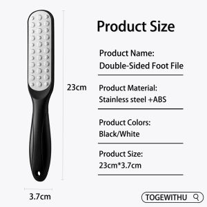 Callus Remover for Feet Double-Sided Foot Files Stainless Steel Foot Rasp Dead Skin Callous Scraper Professional Pedicure Tool