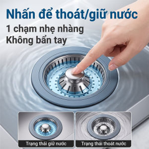 Nắp Chặn Nước Bồn Rửa Chén Nhấn Nảy Inox 304 Giỏ Lọc Rác Bồn Rửa Bát Kiểu Cũ 110mm Chống Nghẹt Ngăn Mùi Hôi Chống Côn Trùng Bịt Kín Giữ Nước Tiện Dụng Dễ Vệ Sinh Thoát Nước Nhanh Phụ Kiện Chậu Rửa Bát Bền Đẹp