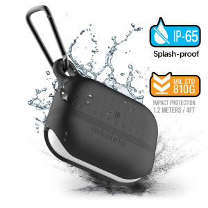 inkolelo Airpods Pro Case Protective Cover with Carabiner Keychain for AirPods 3rd Generation AirPods Pro 2nd Generation Black