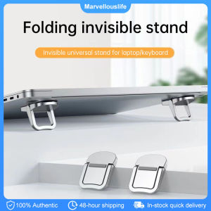2PCS Laptop Stand Zinc Alloy Foldable Laptop Non-slip Base Bracket Support Self-adhesive Keyboard Holder