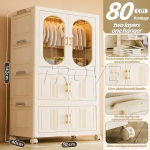Trove Storage Cabinet For Clothes Foldable Wardrobe Organizer Storage Cabinet Babys Clothes Durabox With Wheels Hanger