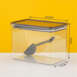 1/0.5L Acrylic Food Storage Box Airtight Kitchen Food Powder Container Plastic Canister With Spoon