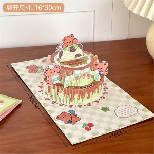 พร้อมส่ง มี4แบบ การ์ดอวยพรวันเกิด 3D DIY card สามมิติ ซานริโอ้ การ์ดขอบคุณ Happy Birthday card น่ารัก สีพาสเทล