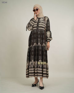 NMR Midi Dress Rayon Viscose Kerut Vol 2589-5