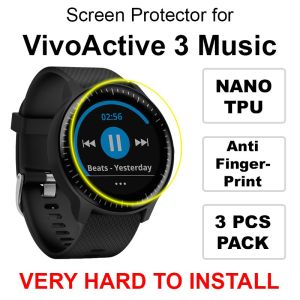 3pcs Garmin VivoActive 3 Music Nano TPU Hydrogel Film Shock Absorption Screen Protector Guard