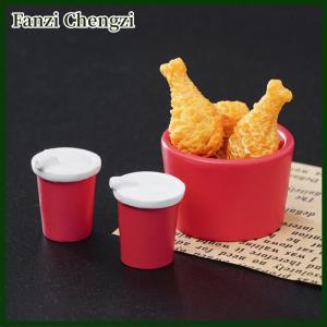 Fanzi 1 Set Dollhouse Accessories Mini Simulation Cola Chicken Wings Tray Miniatures Food Decor DIY Supplies Model Ornament Toy