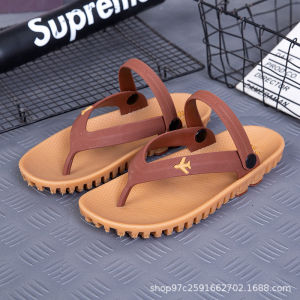 Free Shipping MenS Summer Sandals Durable Non-Slip Odor-Resistant Trendy Casual Versatile Made With Vietnamese Cow Tendon Lightweight Beach Slippers