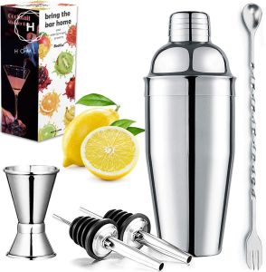 Homlly 7/13pcs Cocktail Shaker Bartender Set with Stand (750ml)